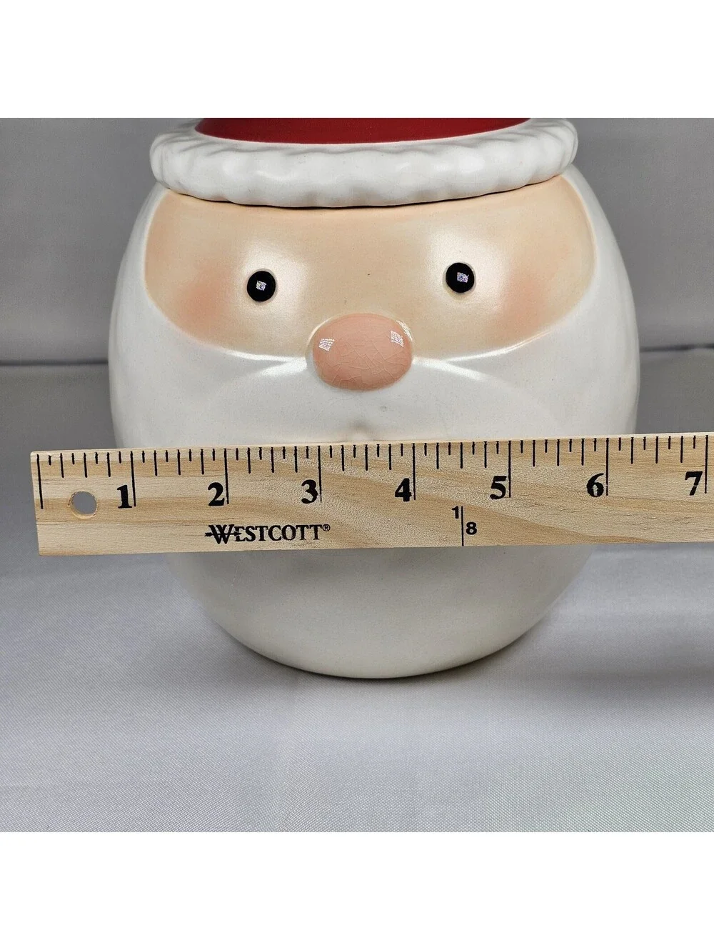 Vintage Hallmark Roly Poly Santa Claus Christmas Cookie Jar Round